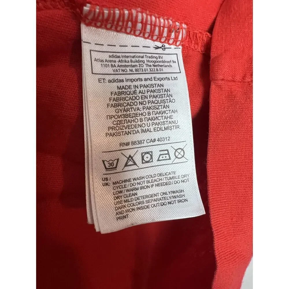 Adidas Classic Logo Short Sleeve Red T-Shirt Size Large